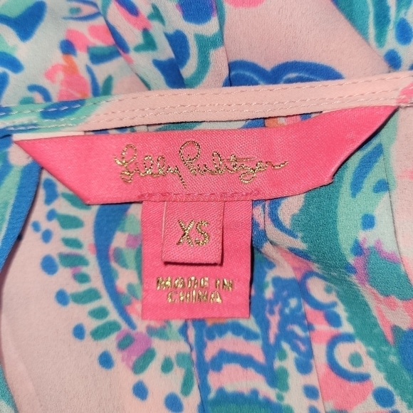 Lilly Pulitzer Rein Top In Pink Tropics Tint Tangerine Dream Size XS - Picture 7 of 13